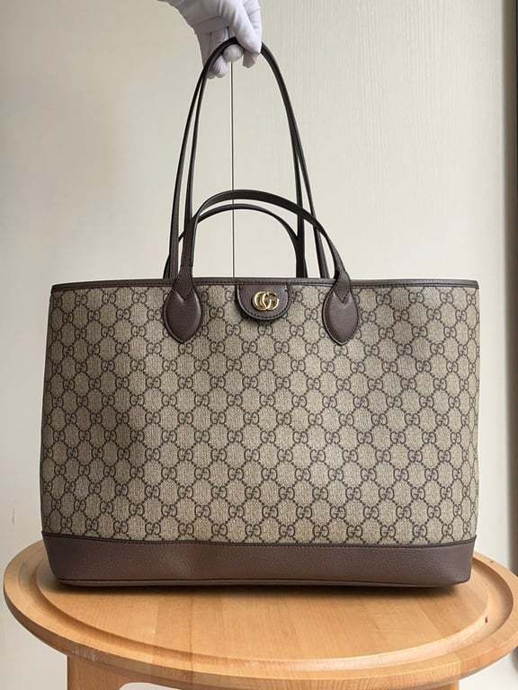 GG OPHIDIA MEDIUM GG CANVAS TOTE BAG BROWN 40CM 739730