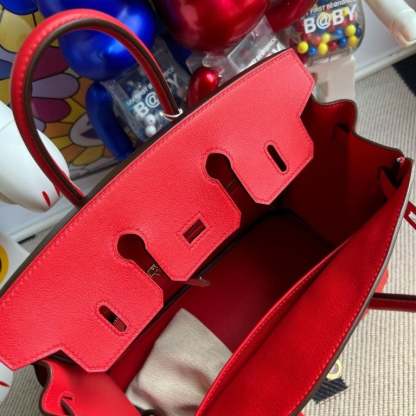 HM BIRKIN SWIFT S3 BRIGHT RED GOLD HARDWARE 25CM
