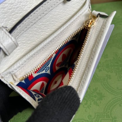 gg x Adidas Card Case With Horsebit White For Women, Women&#8217;s Bags 4.2in/11cm gg‎ 702248 DJ24G 8847