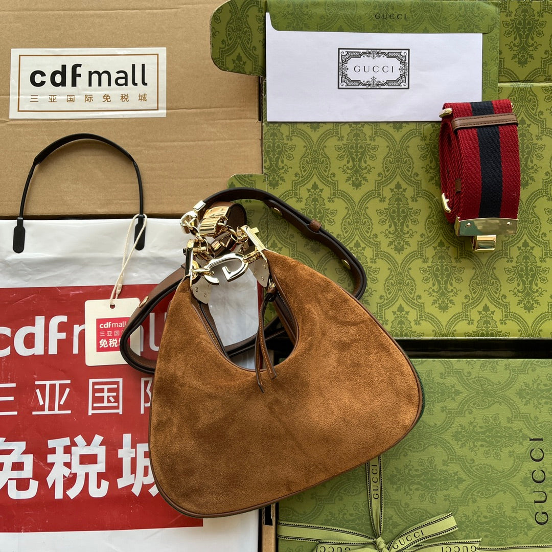 gg Atache Small Shoulder Bag Dark Brown For Women, Women’s Bags 9in/23cm gg ‎