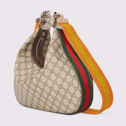 gg Atache Large Shoulder Bag Beige And Multicolor For Women, Women’s Bags 13.8in/35cm gg‎ ‎‎‎702823 96GRN 4091