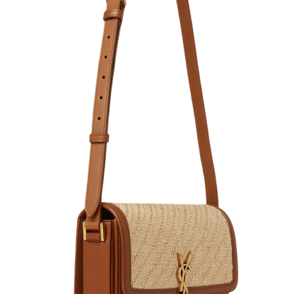 SAINT LAURENT SOLFERINO MEDIUM SATCHEL BEIGE AND BROWN 23CM
