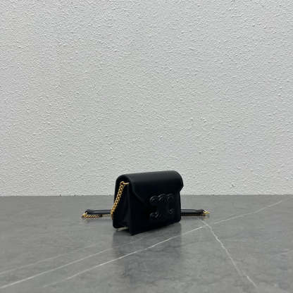 CE Card Holder On Chain Triomphe Black For Women 4in/11cm 10J743DPV.38NO