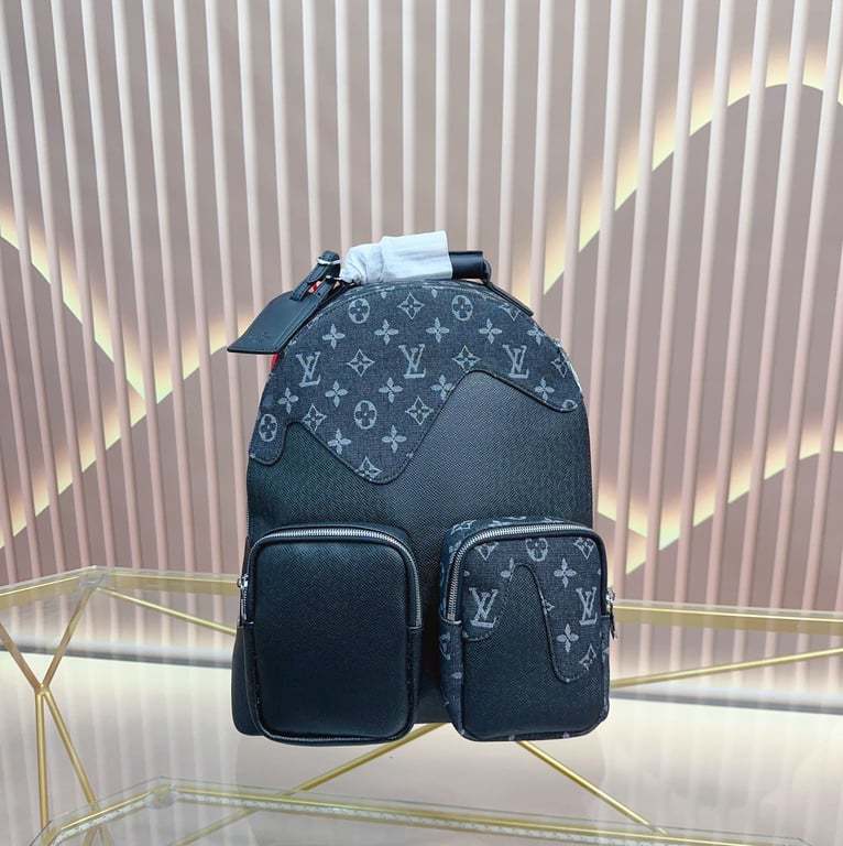 LUV BACKPACK MULTIPOCKET BLACK MONOGRAM DENIM AND TAURILLON LEATHER 42CM M45973