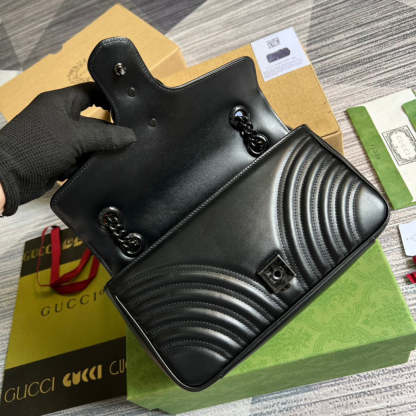 gg Marmont Small Matelasse Shoulder Bag Black For Women, Women’s Bags 10in/25cm gg