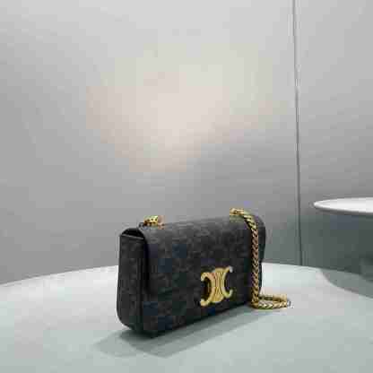 CE CHAIN SHOULDER BAG TRIOMPHE IN TRIOMPHE CANVAS TAN 197992DQW04LU