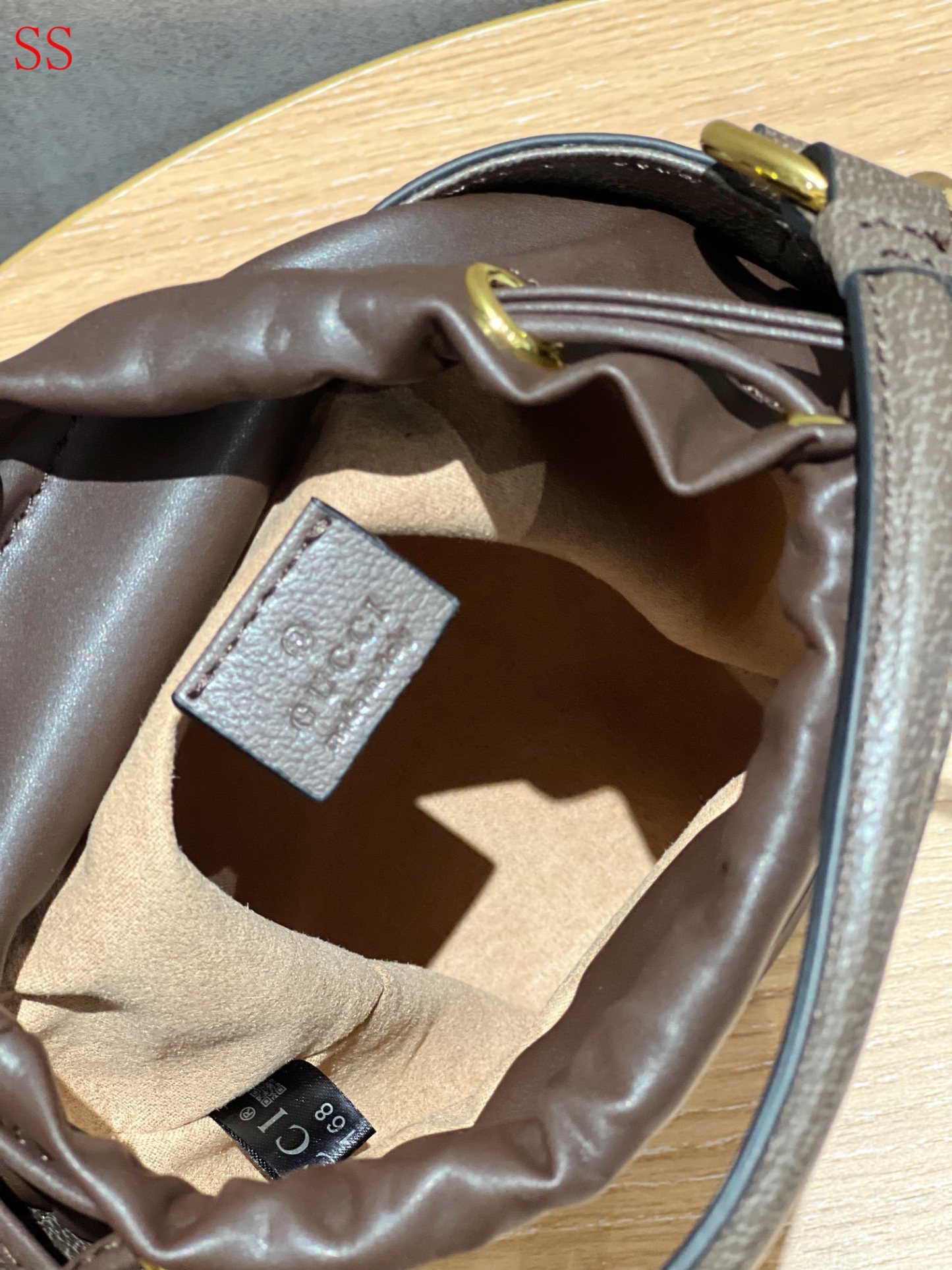 GG OPHIDIA BUCKET BAG BROWN 20CM ‎760199 9AAD9 8341