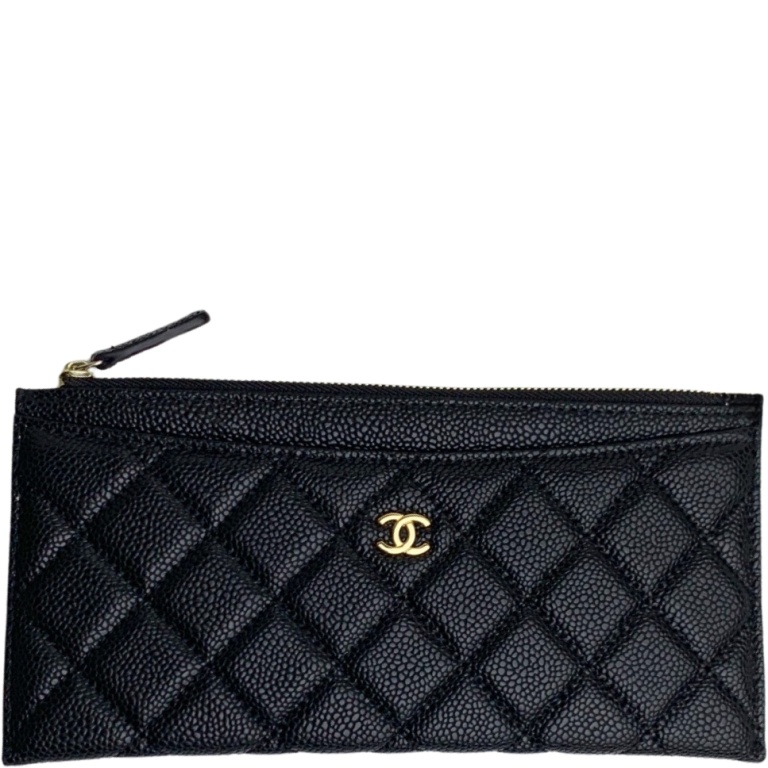 CHL CLASSIC ZIP POUCH CAVIAR WALLET BLACK 22CM