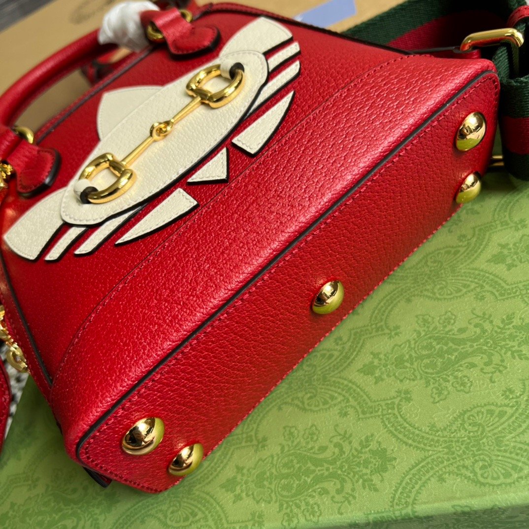 gg x Adidas Horsebit 1955 Mini Bag Red For Women, Women’s Bags 7.9in/20cm gg‎