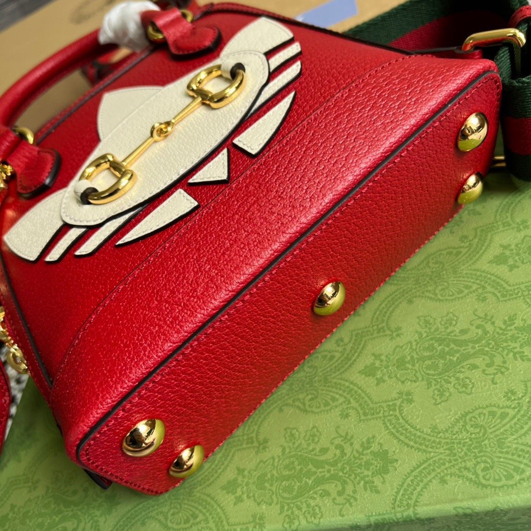 gg x Adidas Horsebit 1955 Mini Bag Red For Women, Women’s Bags 7.9in/20cm gg‎