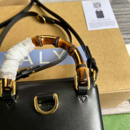 gg Bamboo Mini Handbag Black For Women, Women’s Bags 6.2in/16cm gg 702106 UZY0T 1000