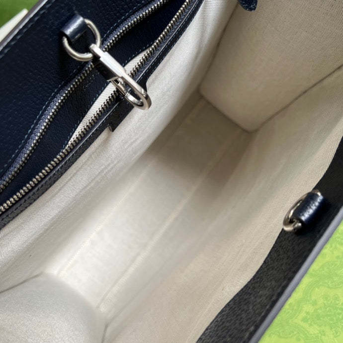 gg Tote Bag With Interlocking G Beige And Blue Supreme Canvas For Women 15in/38.5cm gg