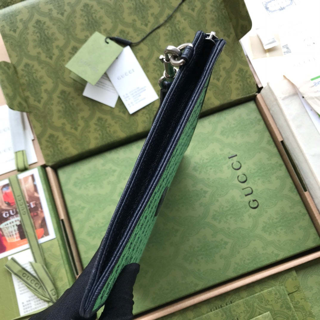 gg Beauty Case With Interlocking G Green And Blue gg Canvas For Women 12in/30cm gg