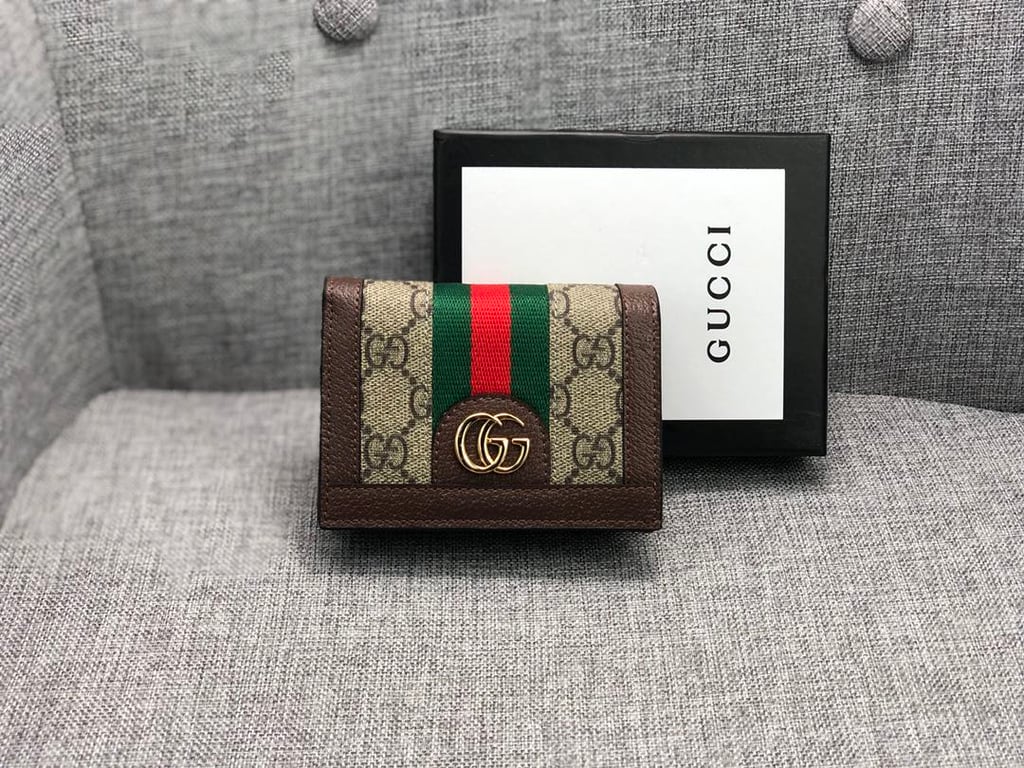 GG OPHIDIA GG CARD CASE WALLET 11CM 523155 96IWG 8745
