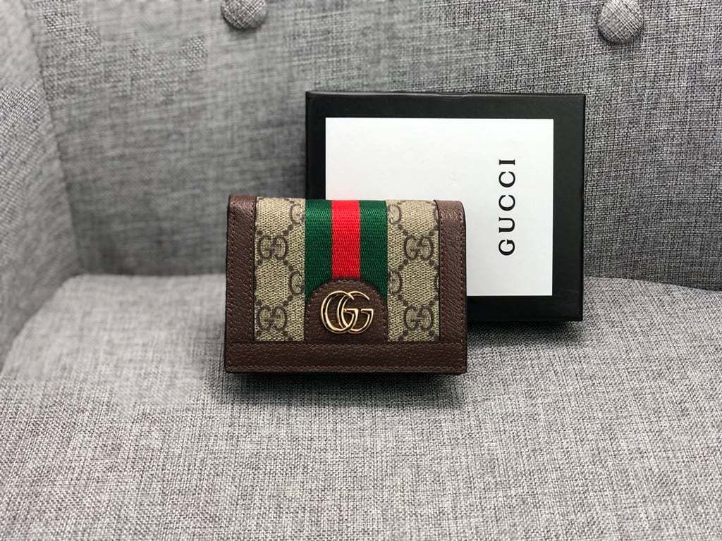 GG OPHIDIA GG CARD CASE WALLET 11CM 523155 96IWG 8745