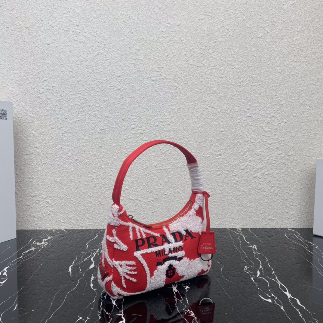 PR RE-EDITION 2000 EMBROIDERED DRILL MINI BAG RED