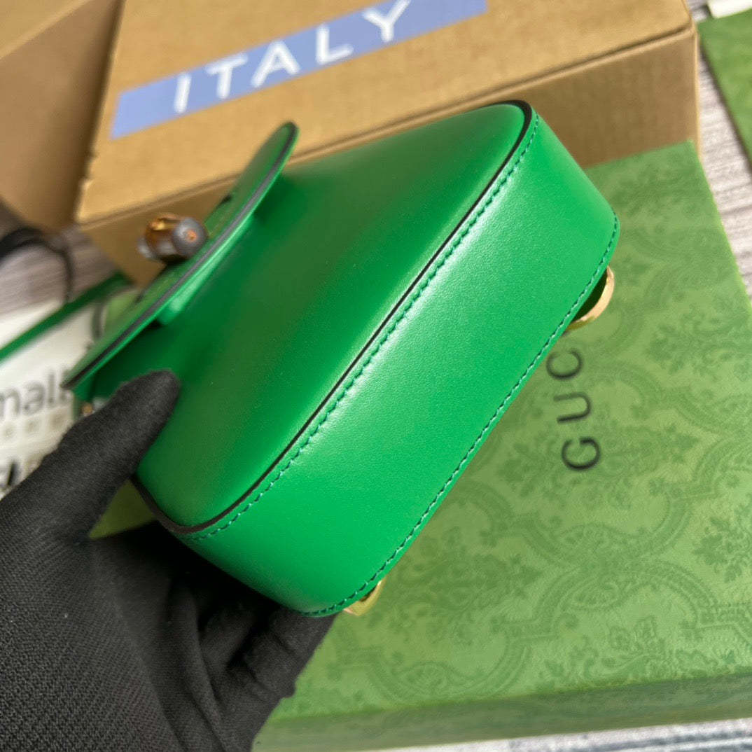 gg Bamboo Mini Handbag Green For Women, Women’s Bags 6.2in/16cm gg