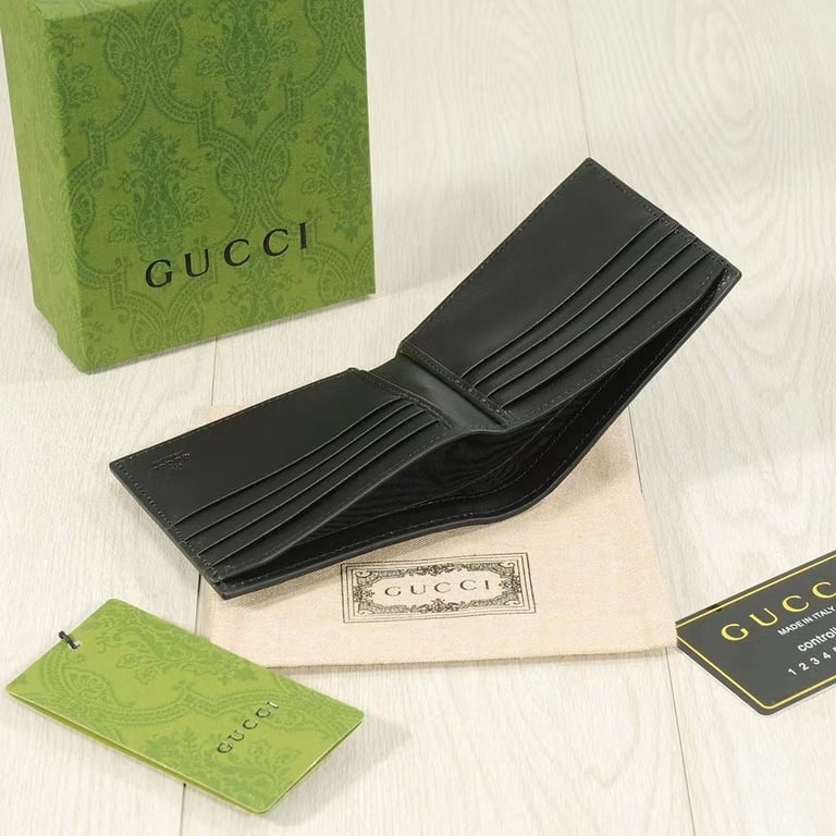GG SIGNATURE WEB COIN WALLET BLACK 11CM 408826 CWCLN 1060