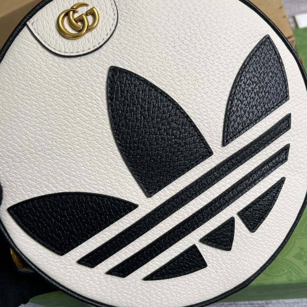 gg x Adidas Ophidia Shoulder Bag White For Women, Women&#8217;s Bags 8.6in/22cm gg 702626 DJ24T 8847