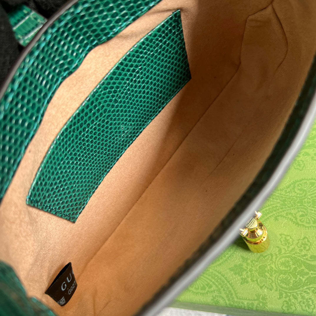 gg Jackie 1961 Lizard Mini Bag Green For Women, Women&#8217;s Bags 7.5in/19cm gg ‎