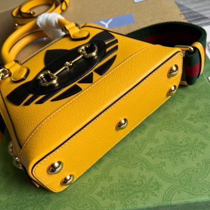gg x Adidas Horsebit 1955 Mini Bag Yellow For Women, Women&#8217;s Bags 7.9in/20cm gg‎