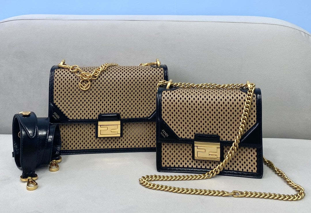 FI Small Kan U Black and Brown Bag For Woman 19cm/7.5in485