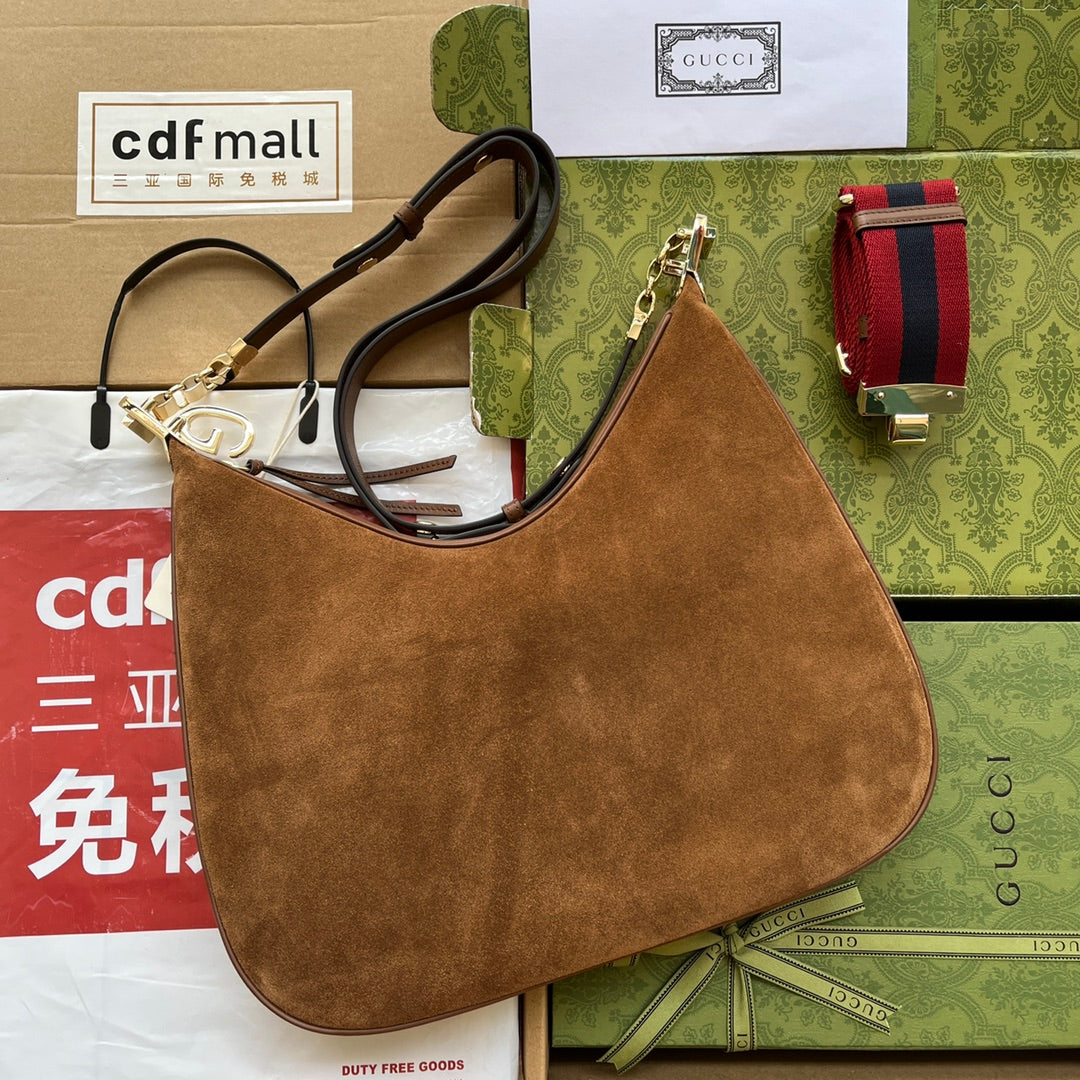 gg Atache Large Shoulder Bag Dark Brown For Women, Women’s Bags 13.8in/35cm gg ‎‎702823 DVVKG 2664