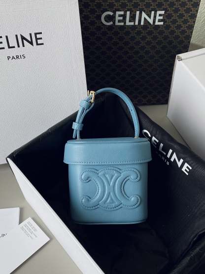 CE Small Box Cuir Triomphe Denim For Women 4in/11cm 199263DU3.07DD