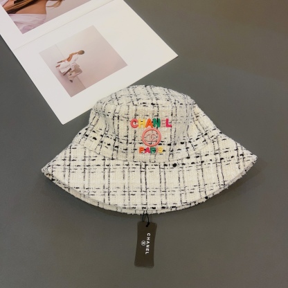 CC FANTASY TWEED MULTICOLOR LOGO BUCKET HAT WHITE