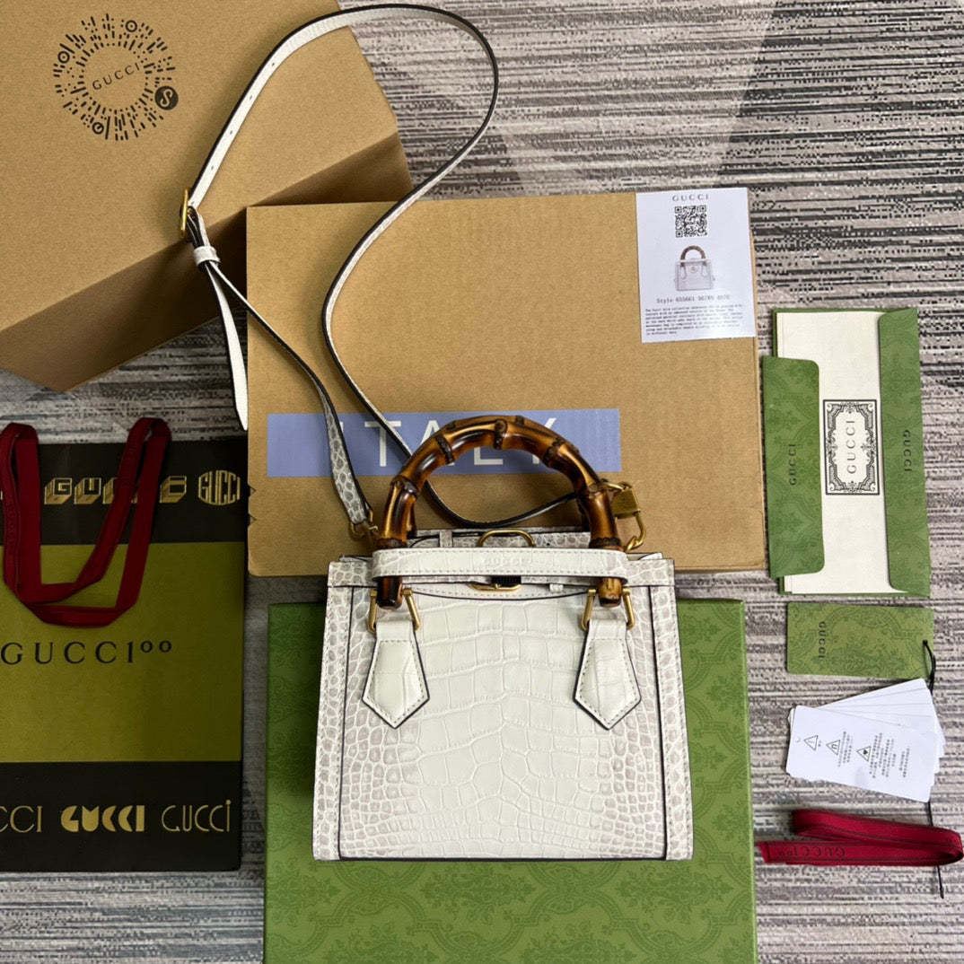 gg Diana Mini Tote Bag White For Women, Women’s Bags 7.9in/20cm gg