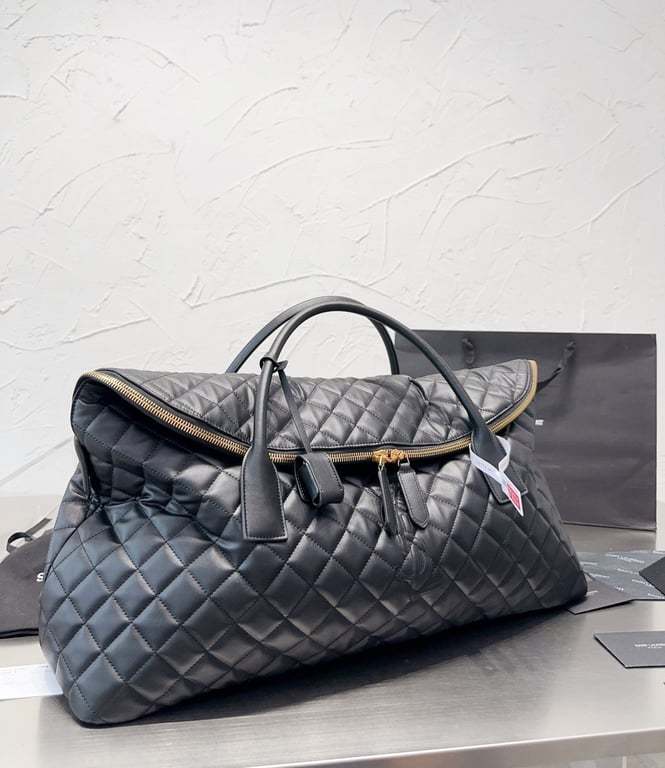 SAINT LAURENT GIANT TRAVEL BAG IN QUILTED LEATHER BLACK 55CM