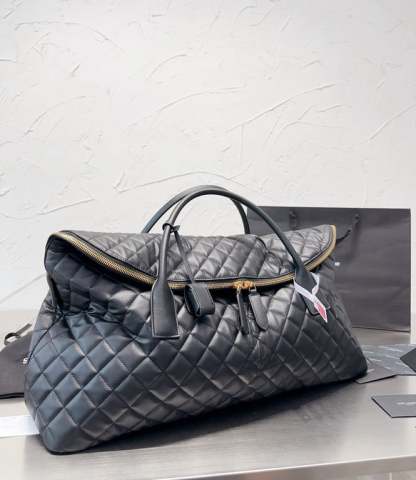 SAINT LAURENT GIANT TRAVEL BAG IN QUILTED LEATHER BLACK 55CM