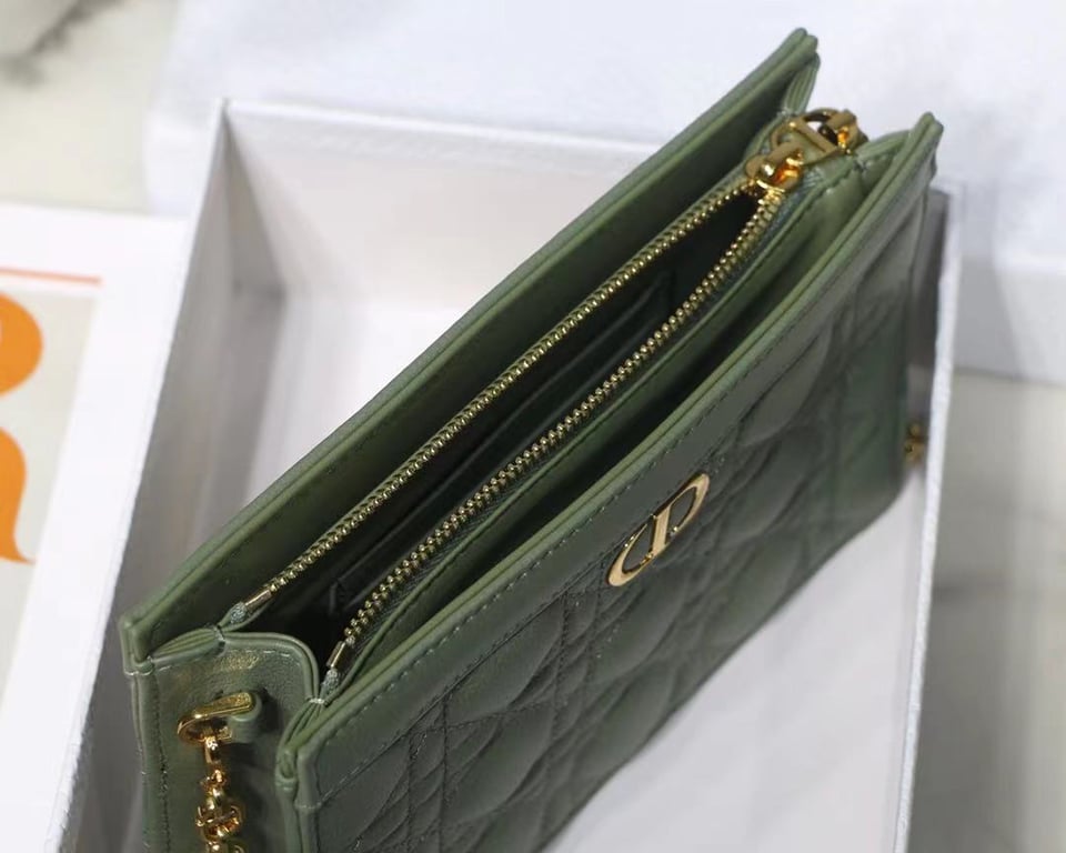 dir CARO ZIPPED POUCH WITH CHAIN CEDAR GREEN S5106UWHC_M67H