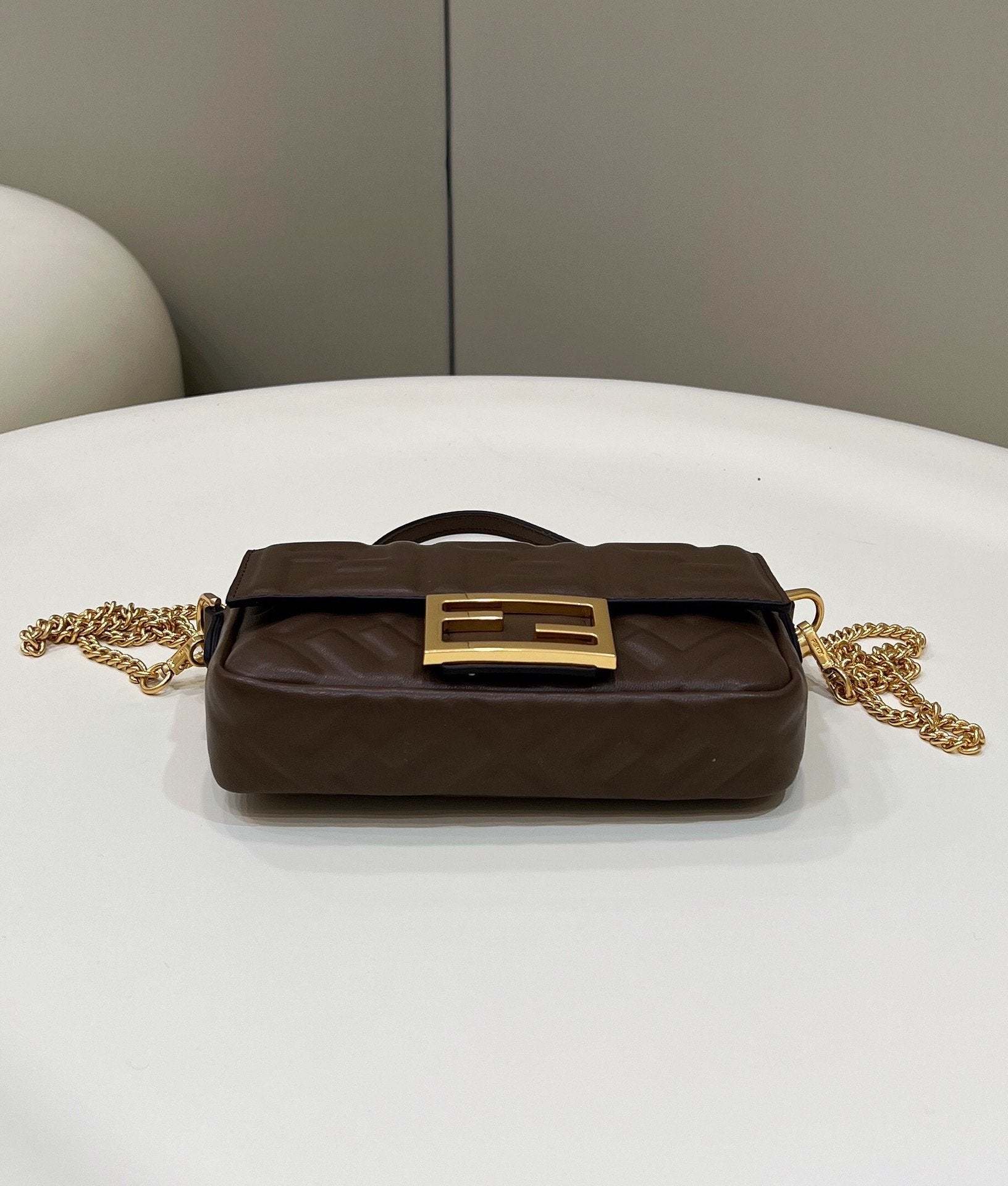 FI Baguette Brown For Women, Women’s Handbags, Shoulder And Crossbody Bags 7.5in/19cm FF 8BS017