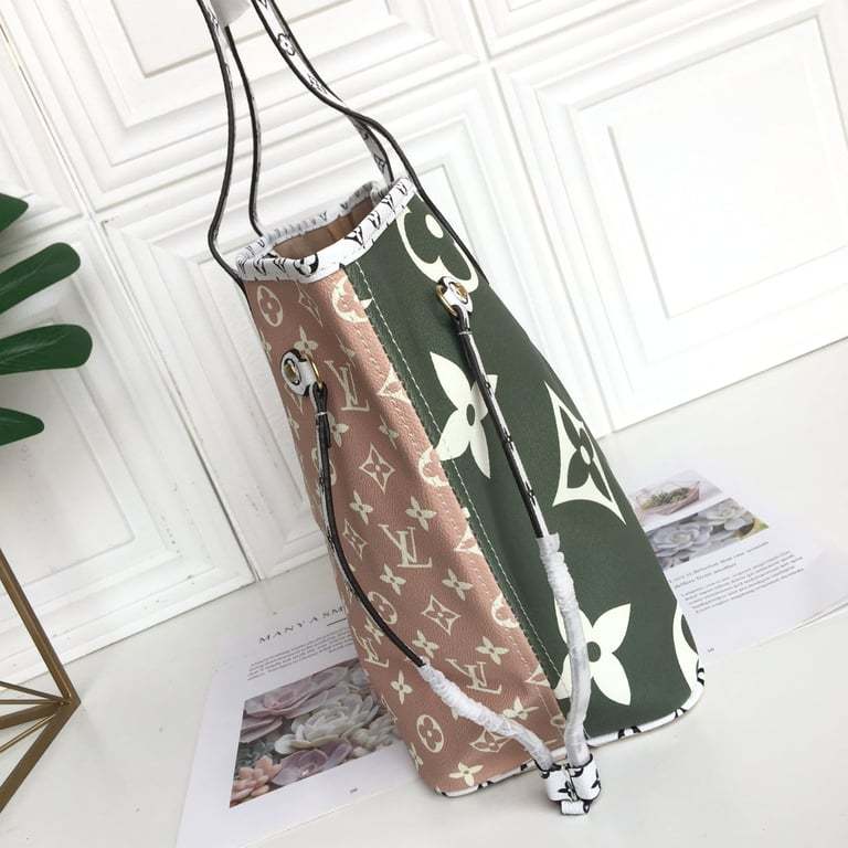 LUV NEVERFULL MONOGRAM GIANT JUNGLE MM GREEN BEIGE