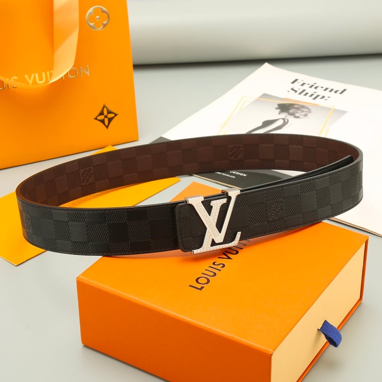 LUV INITIALS 40MM REVERSIBLE BELT SILUVER BUCKLE