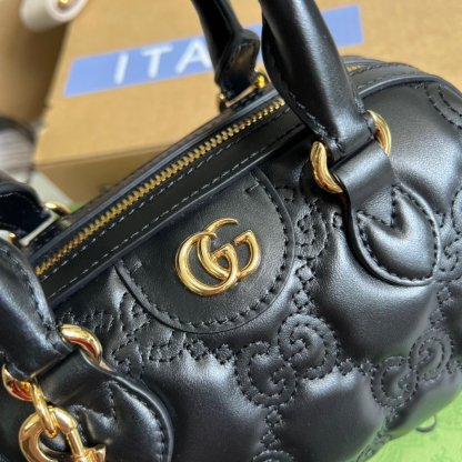 gg Matelasse Top Handle Bag Black For Women, Women&#8217;s Bags 7.5in/19cm gg ‎702251 UM8HG 1046