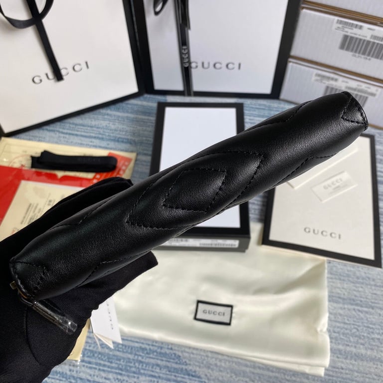 GG MARMONT MATELASSÉ ZIP AROUND WALLER 19CM BLACK