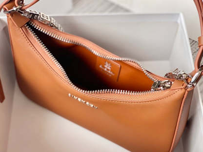gv Small Moon Cut Out Bag Caramel Brown For Women, Handbags, Shoulder Bags 9.8in/25cm GVC