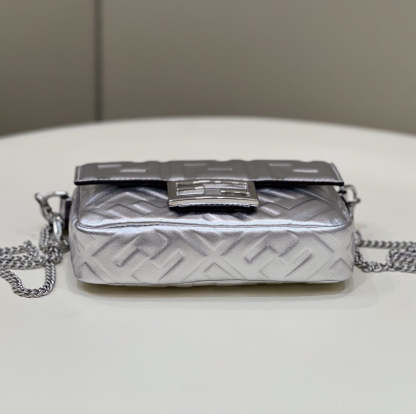 FI Baguette Silver For Women, Women&#8217;s Handbags, Shoulder And Crossbody Bags 7.5in/19cm FF 8BS017