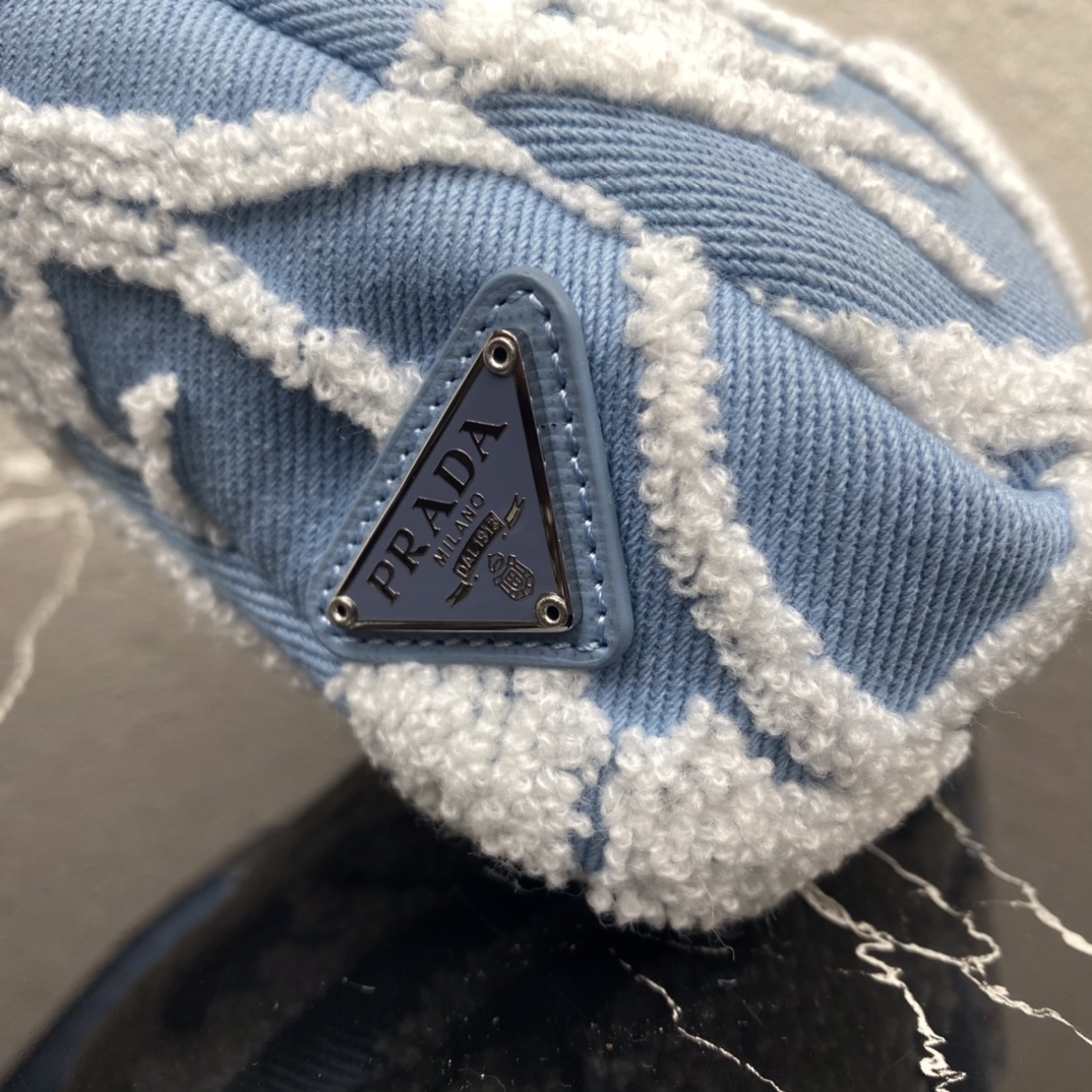 PR RE-EDITION 2000 EMBROIDERED DRILL MINI BAG BLUE 1NE5152FJ8F0D9K