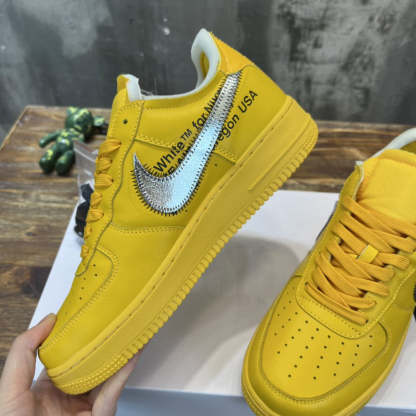 NK Off White x Yellow AR.FRC 1 Low "University Gold" For Men DD1876