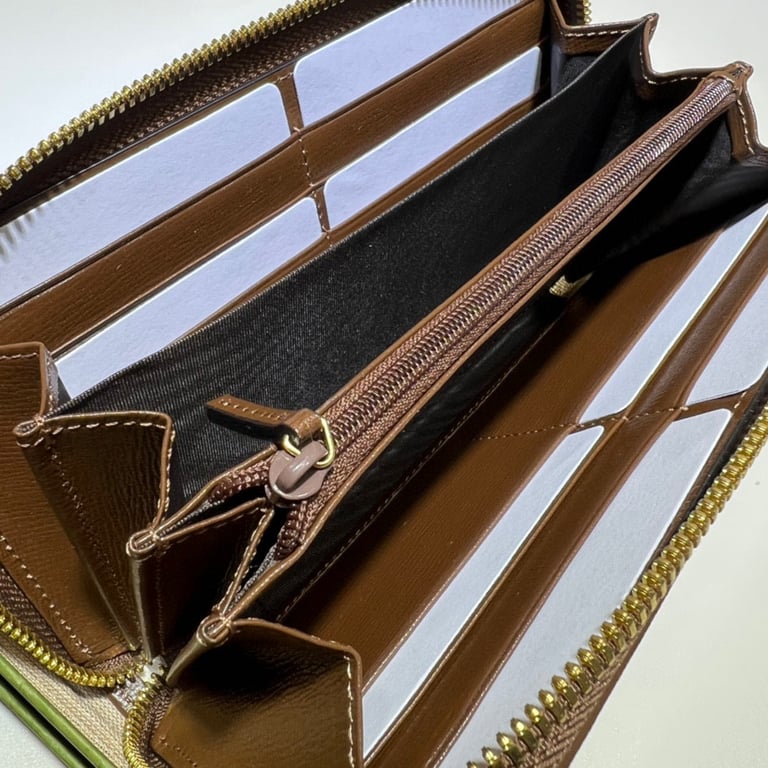 GG ZIP AROUND WALLET WITH INTERLOCKING 19CM BROWN E673003 92TCG 8563