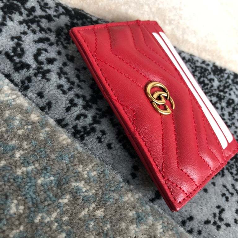 GG MARMONT CARD CASE 10CM RED 443127 DTD1T 6433