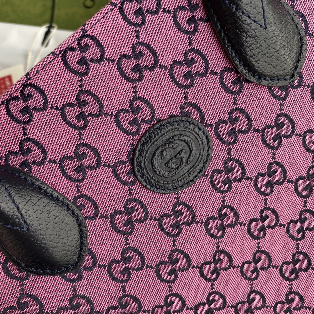 gg Small Tote Bag With Interlocking G In Pink And Blue gg Canvas For Women 12in/31cm gg