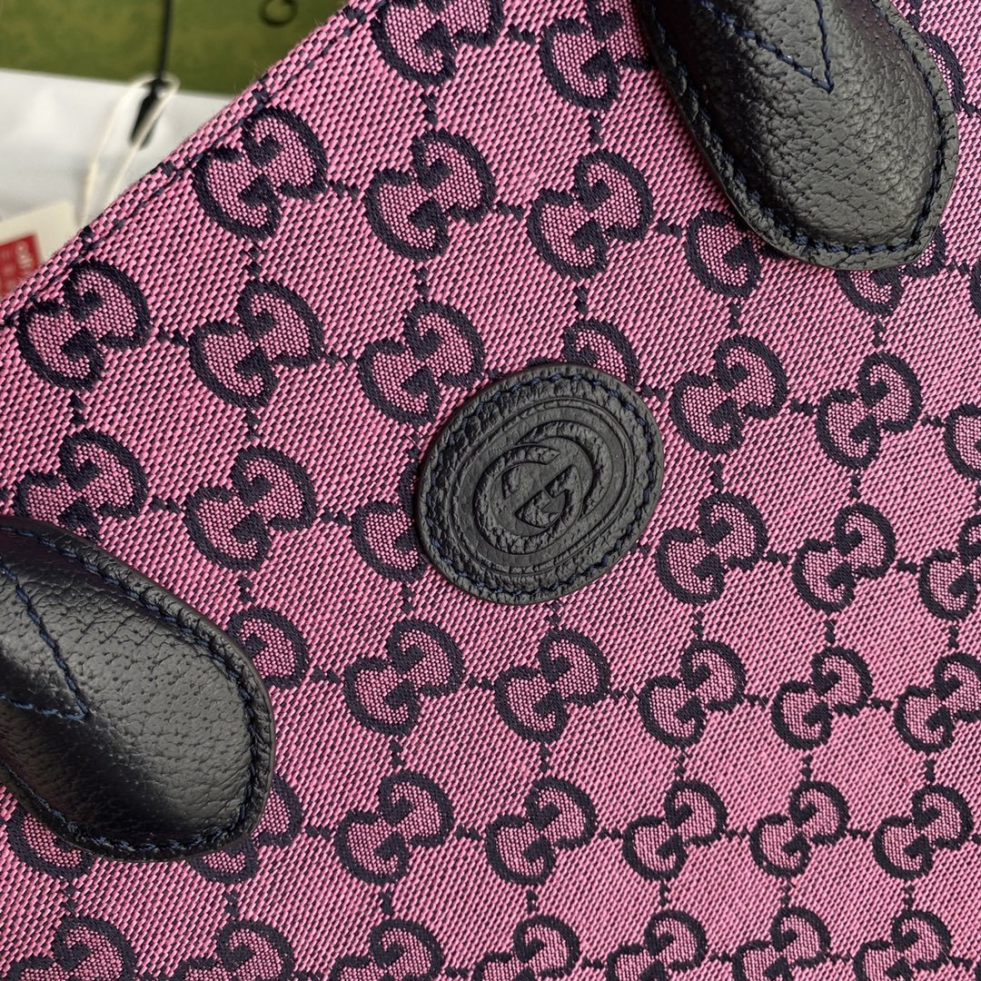 gg Small Tote Bag With Interlocking G In Pink And Blue gg Canvas For Women 12in/31cm gg