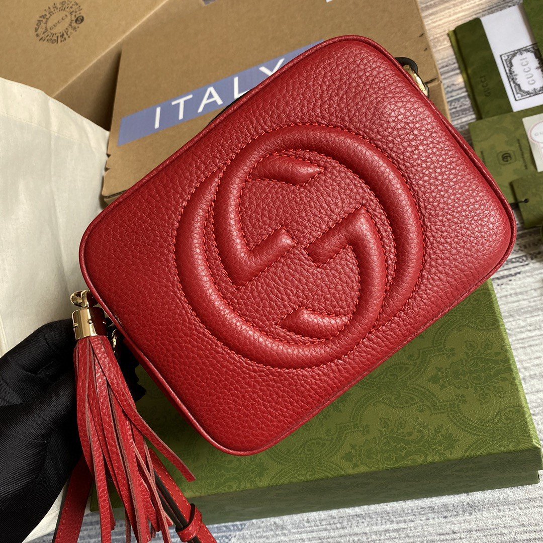 gg Soho Small Disco Bag Red For Women, Women’s Bags, Shoulder And Crossbody Bags 8in/21cm gg 308364