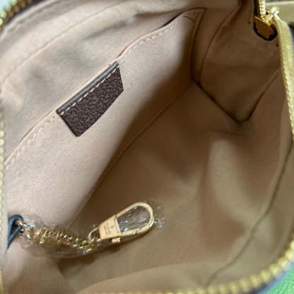 gg Ophidia Mini gg Bag Beige/Ebony gg Supreme Canvas With Brown For Women  7in/17.5cm gg 517350 96IWS 8745