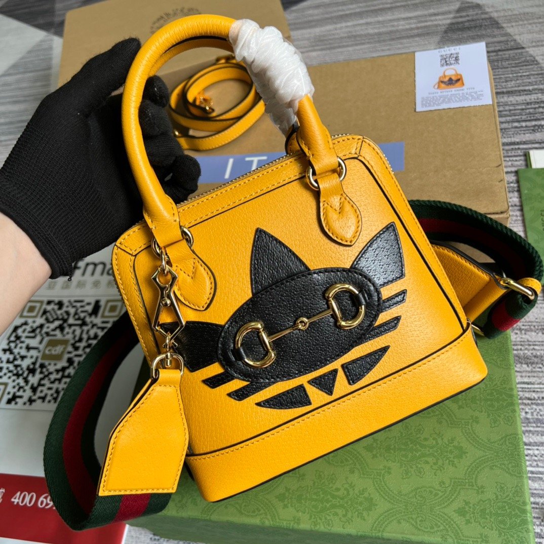gg x Adidas Horsebit 1955 Mini Bag Yellow For Women, Women&#8217;s Bags 7.9in/20cm gg‎