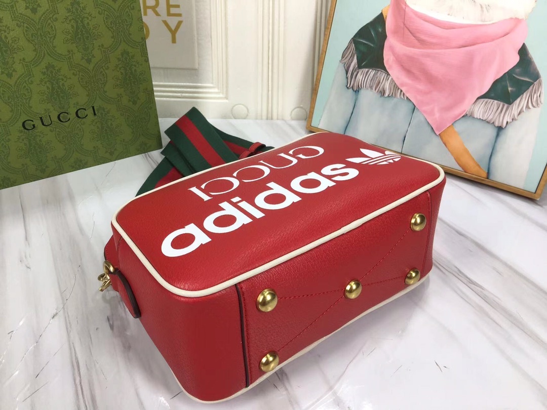 GG x ADIDAS SMALL SHOULDER BAG RED 24.5CM 702427 U3ZCT 6563